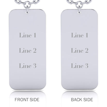 Sterling Silver Rectangular Tag Necklace With Free Custom Engraving, 18 Inches